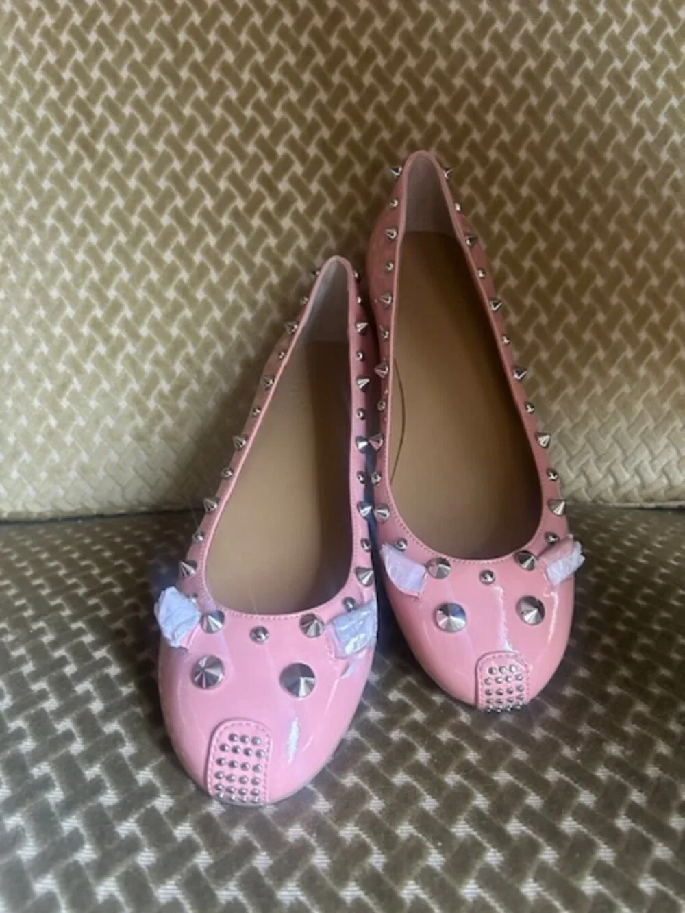 Marc by Marc Jacobs Piggy Pink Patent Leather Studded Ballet Flats NWB - Picture 7 of 16